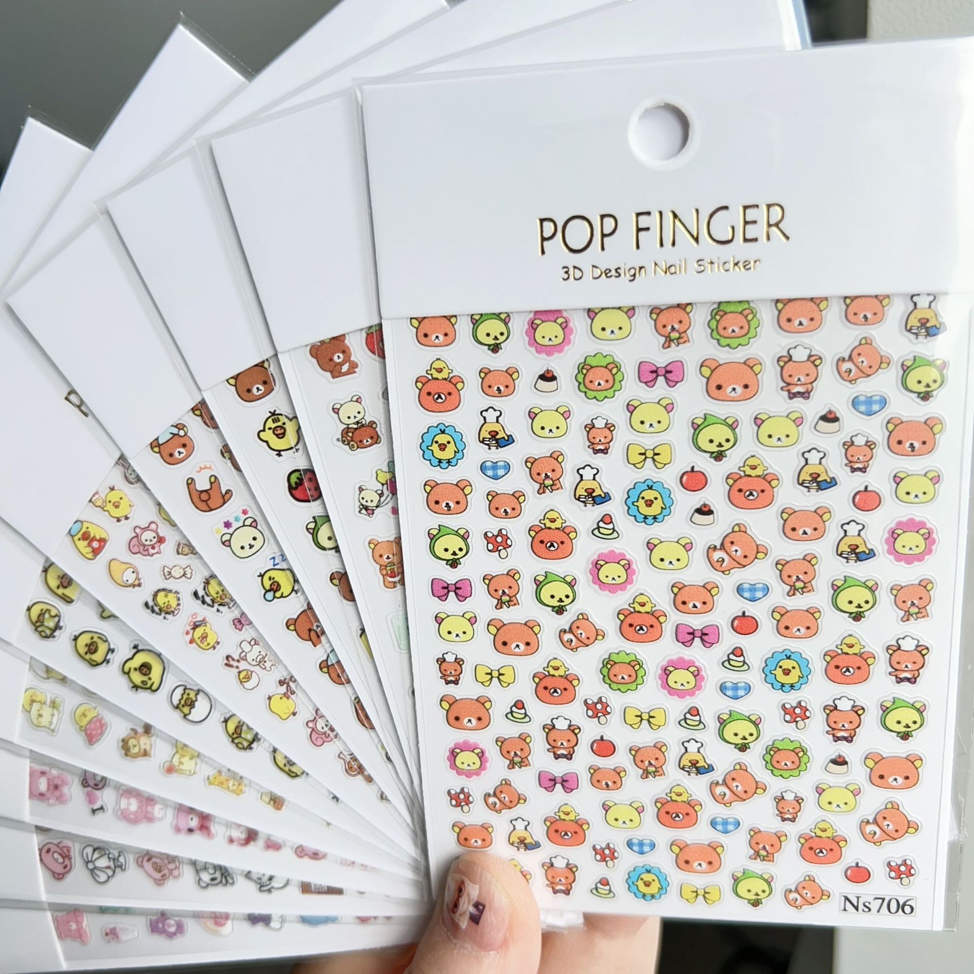 Nail Art - 6 buah stiker seni kuku bergambar