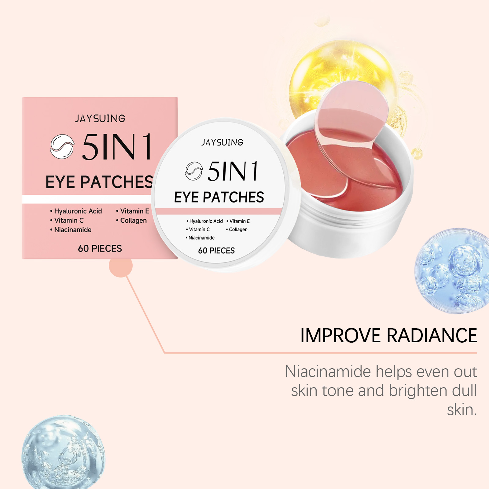 JAYSUING 5-in-1 Patch Mata Ber - Hyaluronic Acid Facial Serum ulasan dan harga