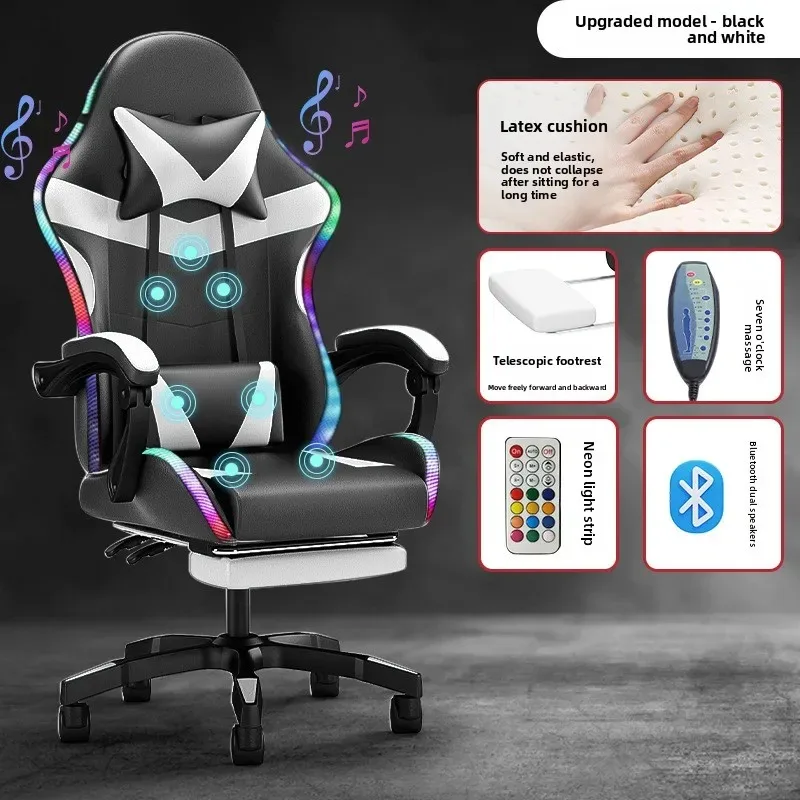Kursi Gaming dengan Lampu, Spe - Massage ulasan dan harga