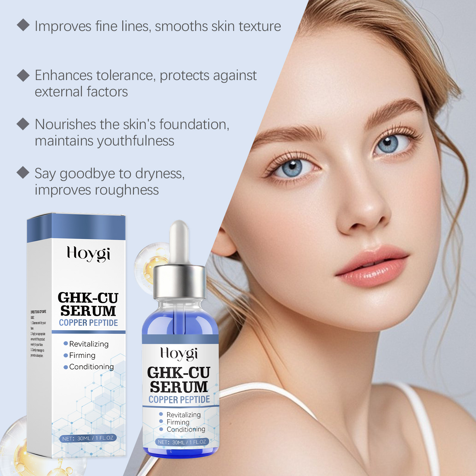 Serum Peptida Tembaga 30Ml GHK - Hyaluronic Acid Facial Serum ulasan dan harga