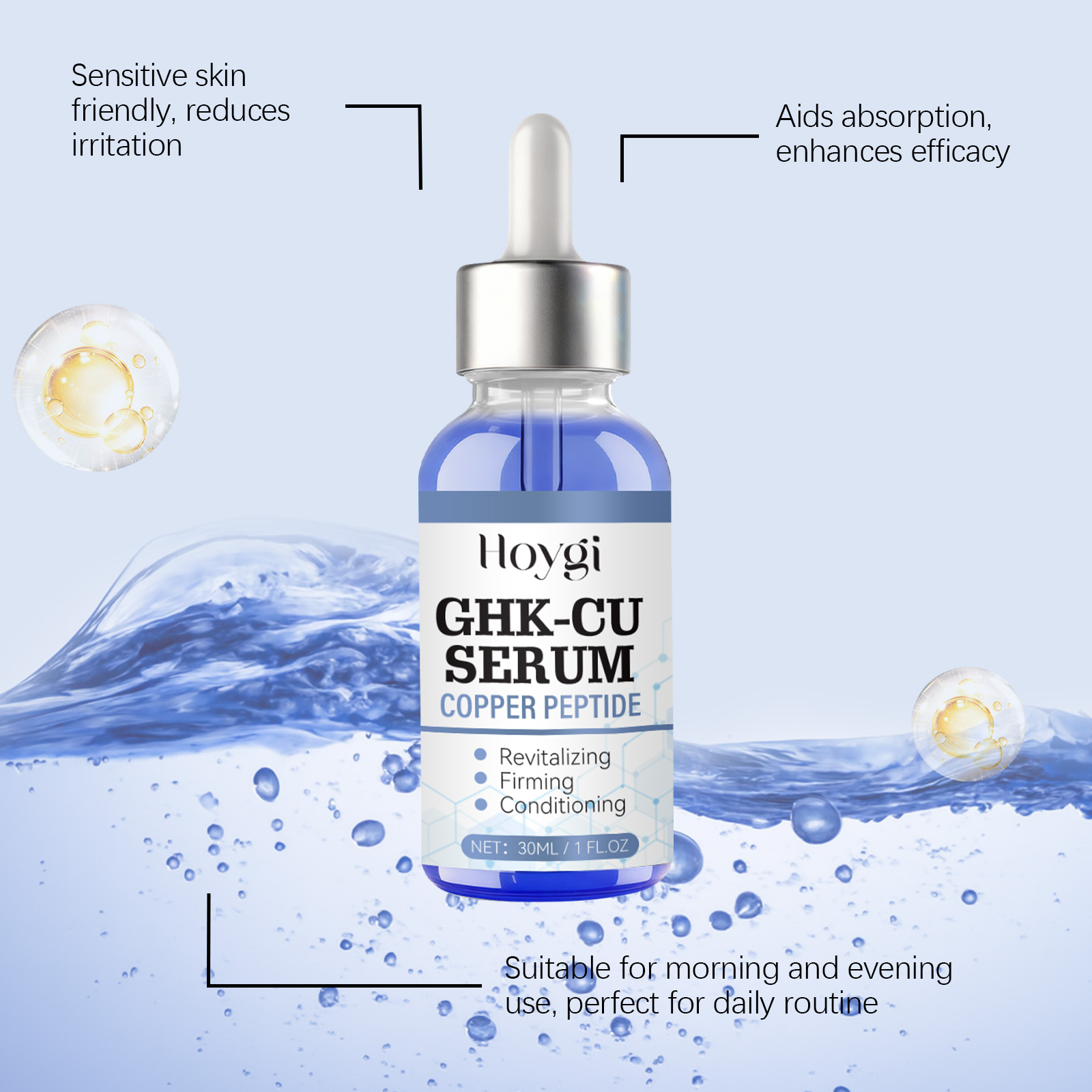 Serum Peptida Tembaga 30Ml GHK - Hyaluronic Acid Facial Serum ulasan dan harga